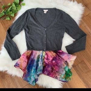 Sundance | Watercolor Rainbow Silk Knit Cardigan